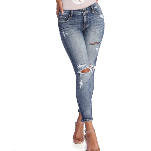 Windsor Denim - Mid Rise Crop Skinny Jeans